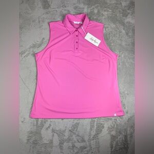 Lady Hagen pique sleeveless polo strawberry punch shirt new w tags size XXL
